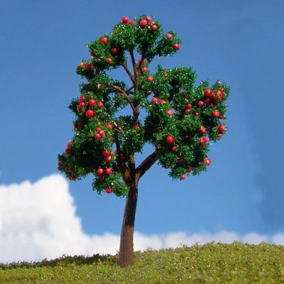 20pcs O Scale Pagoda Model Trees with Red Fruits 1:50 Railroad Landscape 11CM - Image 1 of 4