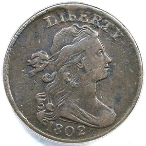 1802 S-234 R-3 ANACS VF 20 Draped Bust Large Cent Coin 1c - Picture 1 of 3