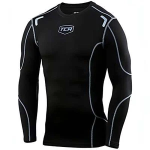 TCA Elite Plus Mens Compression Top Black Long Sleeve Running Run Breathable - Picture 1 of 2