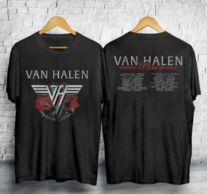 Camiseta vintage de concierto musical de la gira Van Halen Barbed Wire & Roses 1984 - Imagen 1 de 1