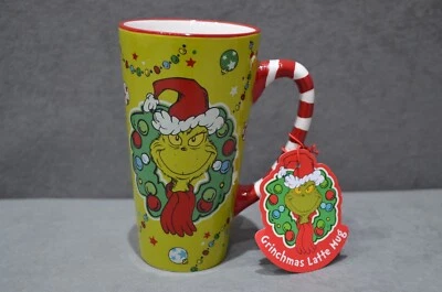 The Grinch Tall Latte Green Ceramic Mug Hot Chocolate Tea Coffee Cup Xmas Gift