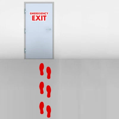Calcomanías adhesivas de huella de 9" para tienda comercial almacén pared puerta ventana salida Foto 1 de 4