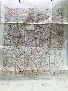 Mapa Segunda Guerra Mundial Alemania 1944 LEIPZIG Plzen 25 x 35" primera edición Oficina de Guerra - Imagen 1 de 11