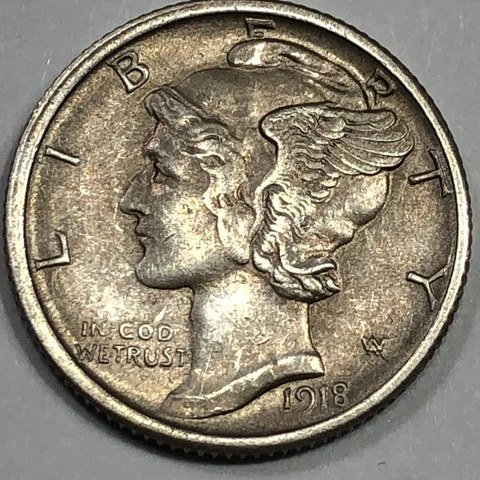 1918-S  Mercury Silver Dime -  #19758 Cover