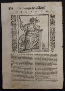 Iconologia Ripa 1630: SICURTA' - Bild 1 von 1