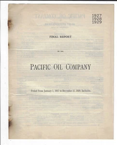 1927-1929 Pacific Oil Company Annual Report - Picture 1 of 2
