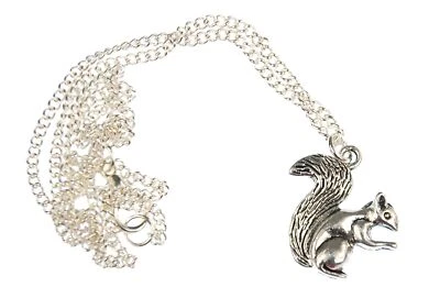 Collar Ardilla Miniblings 45cm Primavera Gris Ardilla Bosque Plata Foto 1 de 4