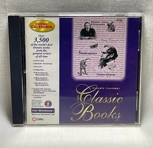 Corel World's Greatest Classic Books Over 3,500 books on CD Windows 1995 CD-ROM - Picture 1 of 5