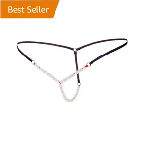 Ladies erotic string pantie pearl massage beads side and crotch one size to 16 - Picture 1 of 2