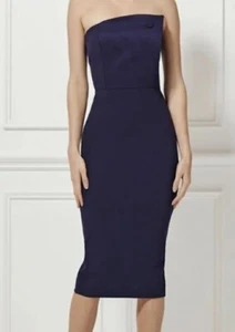 Misha Collection Sanzana Dress Midnight Blue Fitted Sz 8 Retail $455 - Picture 1 of 13
