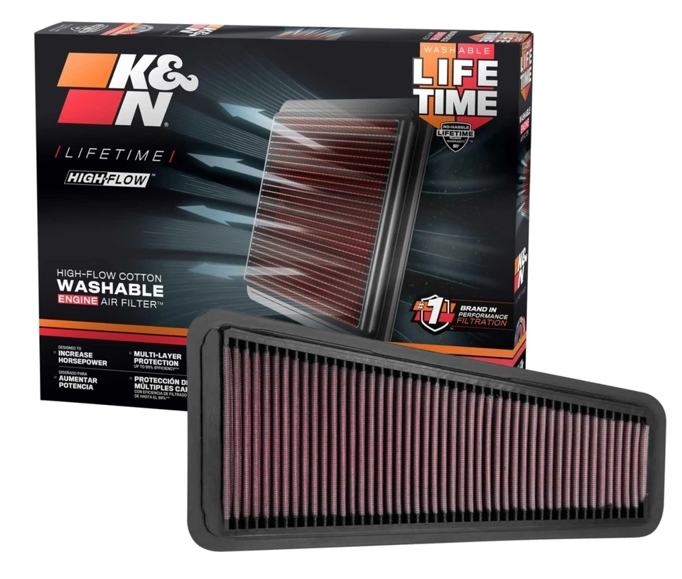Filtro de aire original de por vida K&N High Flow: aumenta la potencia Toyota Foto 1 de 4