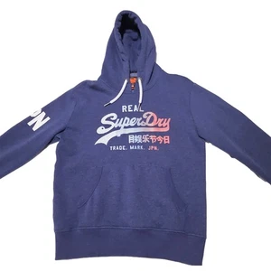 Superdry Men's Blue Hoodie Vintage Logo Pullover Hooded Sweatshirt Size XL - Picture 1 of 6