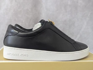 Zapatillas sin cordones negras Michael Kors para mujer 6,5 | Keaton cremallera nuevas en caja - Imagen 1 de 5