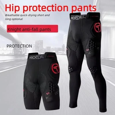 Pantalones de protección de cadera acolchados para motocicleta capa base moto de tierra pantalón anti-caída Foto 1 de 4