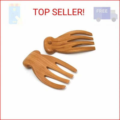 Manos de ensalada de madera Lipper International para mezclar y servir ensaladas, 4" x 7 1/4 Foto 1 de 2