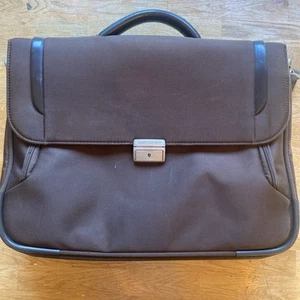 samsonite brown canvas laptop shoulder bag mens - Photo 1/23
