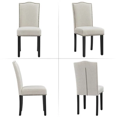 Juego de 2 sillas de comedor modernas tapizadas de tela Yaheetech Foto 1 de 4
