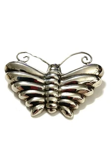 Vintage MCM schöne Schmetterling Sterling Silber 925 Puffy Pin Brosche groß - Bild 1 von 13