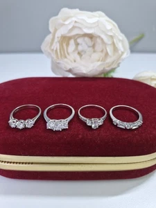 Sterling Silber Ringe Restposten x4 Zirkonia Bling  - Bild 1 von 14