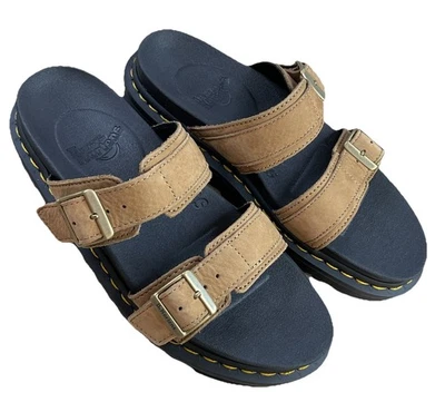 Sandalias Dr. Martens Myles Zapatos Nubuck Doble Hebilla Plataforma Slides W Talla 9 M 8 Foto 1 de 4