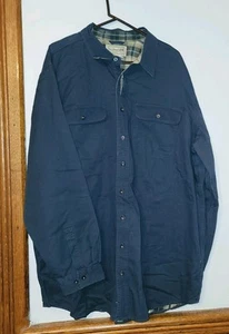 NWT LL Bean Lined Hurricane Shirt Flannel Lined Navy Blue Men’s Size XXL-Tall - Picture 1 of 6