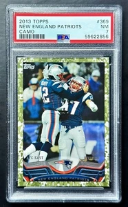 2013 Topps TOM BRADY ROB GRONKOWSKI #369 Camo #266/399 PSA 7 NM Near Mint! - Picture 1 of 2