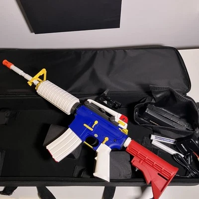 Airsoft Gun Custom Toy Gundam Lot - AEG BB Rifle w Case, Red Dot Sight & Mags - Image 1 of 4