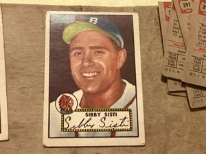 1952 Topps Baseball Semi-Hi Number #293 Sibby Sisti - EX+ - Lite Corner Wear - Picture 1 of 2