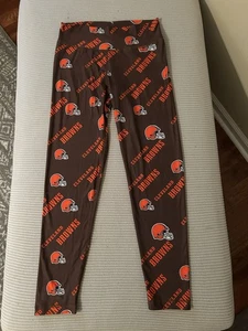 NFL Team Apparel Cleveland Browns Womens Leggings Pants Sleepwear Sz M - Picture 1 of 5