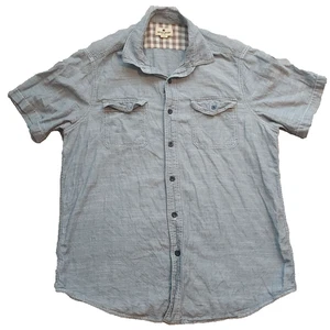 Woolrich Men's Large Casual Button Up Shirt Grey Short Sleeve - Picture 1 of 7