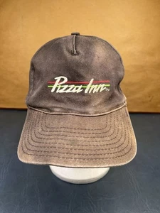 Vintage Pizza Inn Red Green Embroidered Logo Black SnapBack Hat Faded - Picture 1 of 9