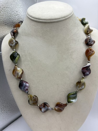 VETEMENTS Collana di perle twist colorate gioiello splendida vintage