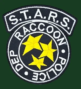 RESIDENT EVIL STARS RACCOON POLICE DEPT BLACK LOGO COSTUME UNIFORM HOOK PATCH - Picture 1 of 4