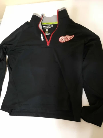 Reebok Center Ice S Small 1/4 Zip Pullover Black NHL Detroit Red Wings Cover