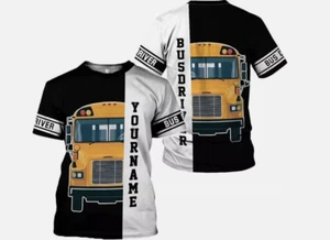 Custom School Bus Driver T-Shirt, Yellow Bus Shirts Gifts for School Bus Drivers - Picture 1 of 3