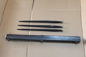 Zinkenträger 1,2 m VK Rohr80x80x5 mm Hülsen für Zinken M 22 mit 3 Zinken 0,8 m - Bild 1 von 7