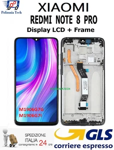 Lcd-Display Mit Frame Xiaomi Redmi Note 8 Pro M1906G7G Touch Schwarz GLS - Bild 1 von 12