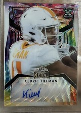Cedric Tillman 2023 Leaf Metal  4/4 Parallel XRC auto, Cleveland Browns