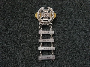 US Shooting Badge Chrome Expert Rifle Pistol Submachine Gun Machine Gun - Picture 1 of 3