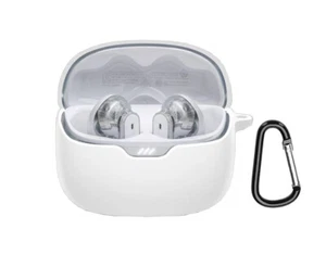 Soft Silicone Case Earbuds Shell Cover With Carabiner for JBL Tune Buds / Beam - Picture 1 of 31