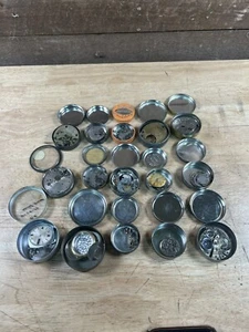 Vintage Nachlass frische Uhrmacher Konvolut 15 Taschenuhrwerke/Teile  - Bild 1 von 16