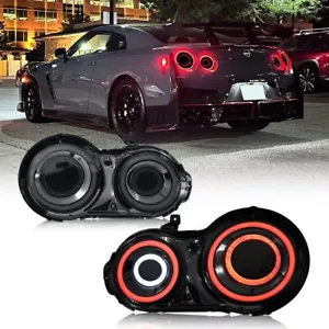 LED Tail Lights Fit For 2007-2017 Nissan GTR GT-R R35 Rear Lamps Animation Pair - Picture 1 of 22