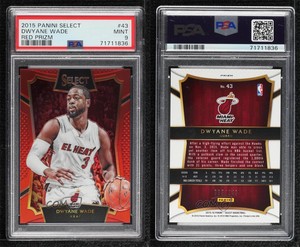 2015-16 Panini Select Concourse Red Prizm /149 Dwyane Wade #43 PSA 9 MINT HOF
