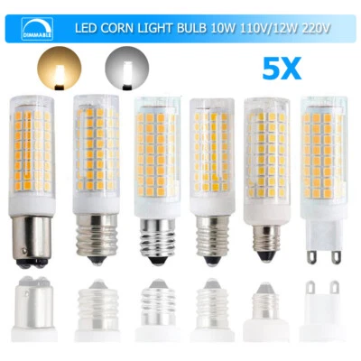 5X Dimmable 10W 12W Led Corn Light Bulb E17 Cold White E12 Ceramic Lamps - Image 1 of 4