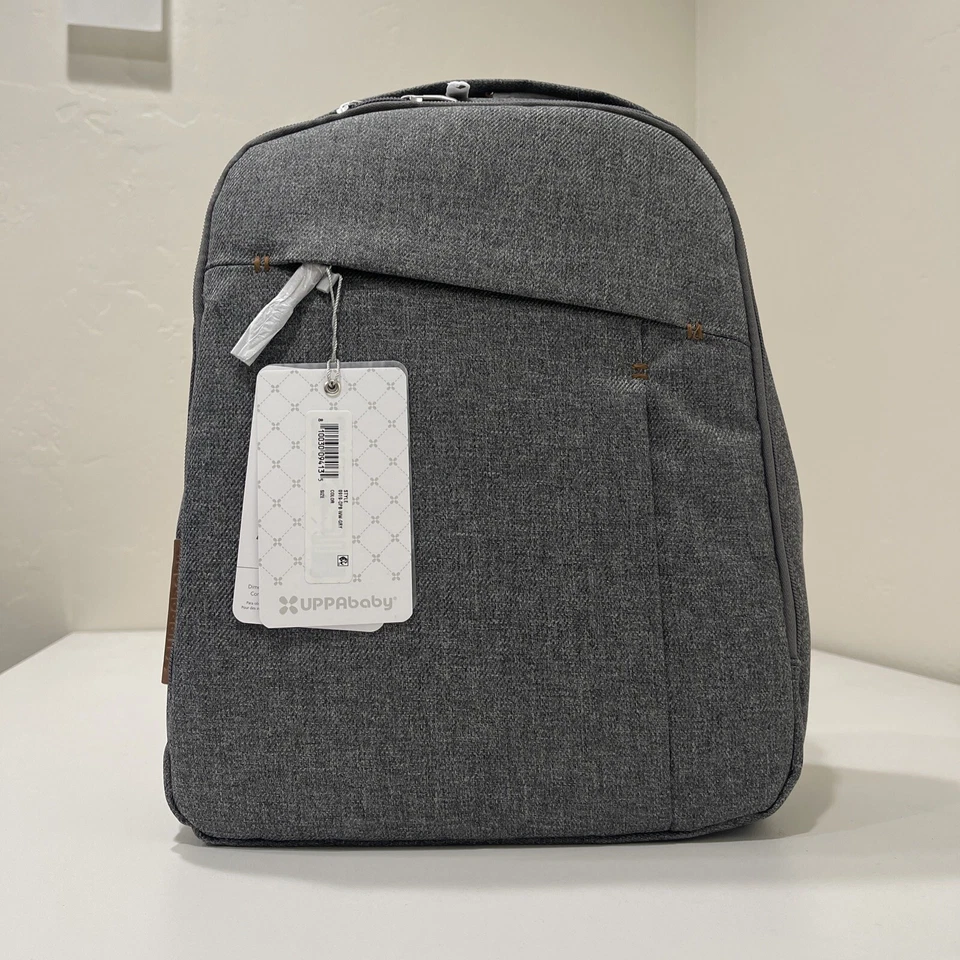 UPPAbaby Diaper Bag Changing Backpack Bottle Case & Changing Pad Greyson Gray