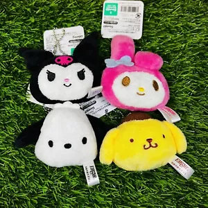 Sanrio Plush Keychain Lot of 4 Kuromi Melody Pompompurin Pochacco - Picture 1 of 2