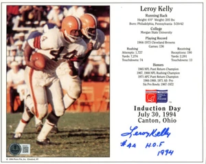 Leroy Kelly Autographed Cleveland Browns 8x10 Photo HOF Beckett 45542 - Picture 1 of 1