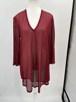 Nuevo con etiquetas Traje de Baño Jordan Taylor Bikini Rojo Vestido de Encubrimiento Medio Cuello en V Hecho en EE. UU. Malla Foto 1 de 4