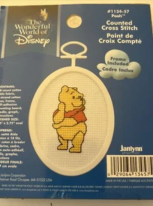 Pooh Counted Cross Stitch Kit with Frame 1134-57 Disney Janlynn  New Sealed - Picture 1 of 5