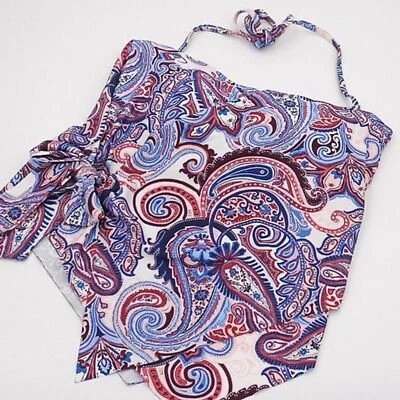 BECCA Tankini Top Womens D-Cup Avant Garde Layered Wrap Multicolor NWOT - Image 1 of 4